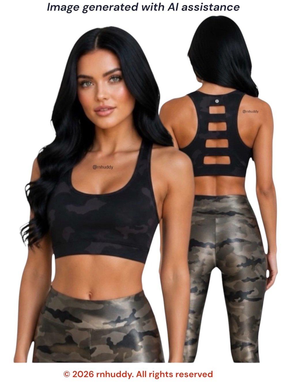 90 Degrees S black camo ladder back sports bra